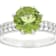 Peridot And White Topaz Ring In Sterling Silver