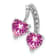 Rhodium Over 14k White Gold Lab Created Pink Sapphire and Diamond
2-Heart Pendant