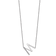 Rhodium Over 14k White Gold Sideways Diamond Initial M Pendant Cable
Link 18 Inch Necklace