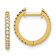14k Yellow Gold Black and White Cubic Zirconia Reversible 1/2"
Hinged Huggie Hoop Earrings