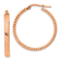 14k Rose Gold Textured 1 1/4" Large Hoop Earrings
