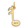 14k Yellow Gold Polished Musical Note Charm