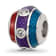 Sterling Silver Enamel 3 Colored Bead with Crystal Bead