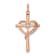 14K Rose Gold Cross with Heart Diamond Pendant