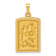 14k Yellow Gold Satin and Textured Rectangular Saint Christopher Medal Pendant
