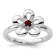Sterling Silver Stackable Expressions Polished Flower Garnet Ring 0.13ctw