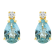 6x4mm Pear Shape Aquamarine with Diamond Accents 14k Yellow Gold Stud Earrings