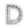 Rhodium Over 14K White Gold Diamond Letter D Initial Charm
