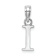 Rhodium Over 14k White Gold Polished Block Letter I Initial Pendant