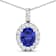 2.50ctw 14K White Gold Tanzanite and White Diamond Pendant with 18 inch
Cable Chain