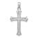 Rhodium Over 14k White Gold Textured Fleur-De-Lis Cross Pendant