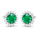 1.36ctw 14K White Gold  Zambian Green Emerald and White Diamond Halo Earrings