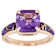 Amethyst Asscher And Purple Turquoise Inlay Ring In 18K Rose Gold Over
Sterling Silver 3.15ct