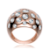 Pave CZ Dome Ring In 18K Rose Gold Over Brass