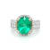 4.53 Ctw Colombian Emerald and 1.31 Ctw White Diamond Ring in 14K 2-Tone