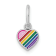 Rhodium Over Sterling Silver Polished Rainbow Enamel Heart Children's Pendant