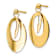14k Yellow Gold Polished and Scratch Finish Oval Dangle Earrings