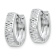 Rhodium Over 14k White Gold 1/2" Textured and Polished Hinged Hoop Earrings