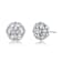 Vintage Pinwheel CZ Cluster Stud Earrings In White Rhodium Over Brass