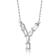Initial Y Mixed Cut CZ Pendant Necklace In Sterling Silver 18 Inch