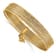 14k Yellow Gold Oversized Set of 7 Slip-on Textured Bangles with Dangle Heart