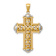 14k Two-tone Gold Diamond-Cut Reversible Cross Pendant