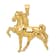 14k Yellow Gold Solid Polished Open-backed Horse Pendant