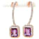 Amethyst and CZ 3.19 Ctw Octagon 18K Rose Gold Over Sterling Silver
Dangle Earrings