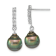 Rhodium Over Sterling Silver 9-10mm Tahitian Pearl Cubic Zirconia
Earring and Necklace Set