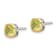 Rhodium Over Sterling Silver with 14k Accent Peridot Square Stud Earrings
