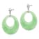 Rhodium Over Sterling Silver Polished Jadeite Circle Post Dangle Earrings