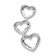Rhodium Over 14k White Gold Diamond Triple Heart Chain Slide Pendant