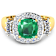 2.8ctw Green Emerald and Diamond 14K Yellow Gold Halo Ring