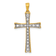 14K Two-tone Gold Diamond Cross Pendant