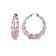 14K Yellow Gold Over Sterling Silver Bamboo Acrylic Hoops in Winter Rose