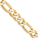 14K Yellow Gold 10mm Flat Figaro Chain Necklace