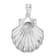 Rhodium Over Sterling Silver Enameled Blue Shell with Dolphins Pendant