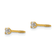 14K Yellow Gold 2.25mm Cubic Zirconia Baby Earrings