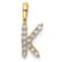 14K Yellow Gold Lab Grown Diamond Letter K Initial Pendant