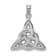 Rhodium Over 14K White Gold Polished Trinity Knot Pendant