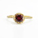 Red Garnet and White Topaz 14K Yellow Gold Over Sterling Silver Ring