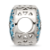 Sterling Silver Blue Spinel and Cubic Zirconia Snowflake Bead