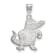Rhodium Over Sterling Silver LogoArt University of Florida Large Pendant