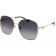 Gucci Gold Tone and Black Oversize Frame/ Gray Lens Sunglasses