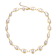 Freshwater Pearl And CZ Link Necklace In 14K Gold Over Sterling Silver