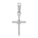 Rhodium Over 10k White Gold Small Diamond Cross Pendant