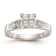 Rhodium Over 14K White Gold Diamond Cluster Engagement Ring 0.72ctw