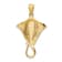 14k Yellow Gold Polished Lab Created Blue Opal Stingray Pendant