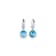 14K White Gold Blue and White Topaz Dangle Earrings