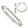 Sterling Silver Diamond-cut 6mm Bangle and 4mm Hoop Earring Set